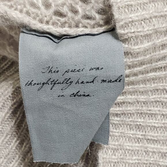 Raquel Allegra Lilith Cashmere Sweater in Concrete Contrast Open Knit Sz 1(US-M) - Picture 9 of 14